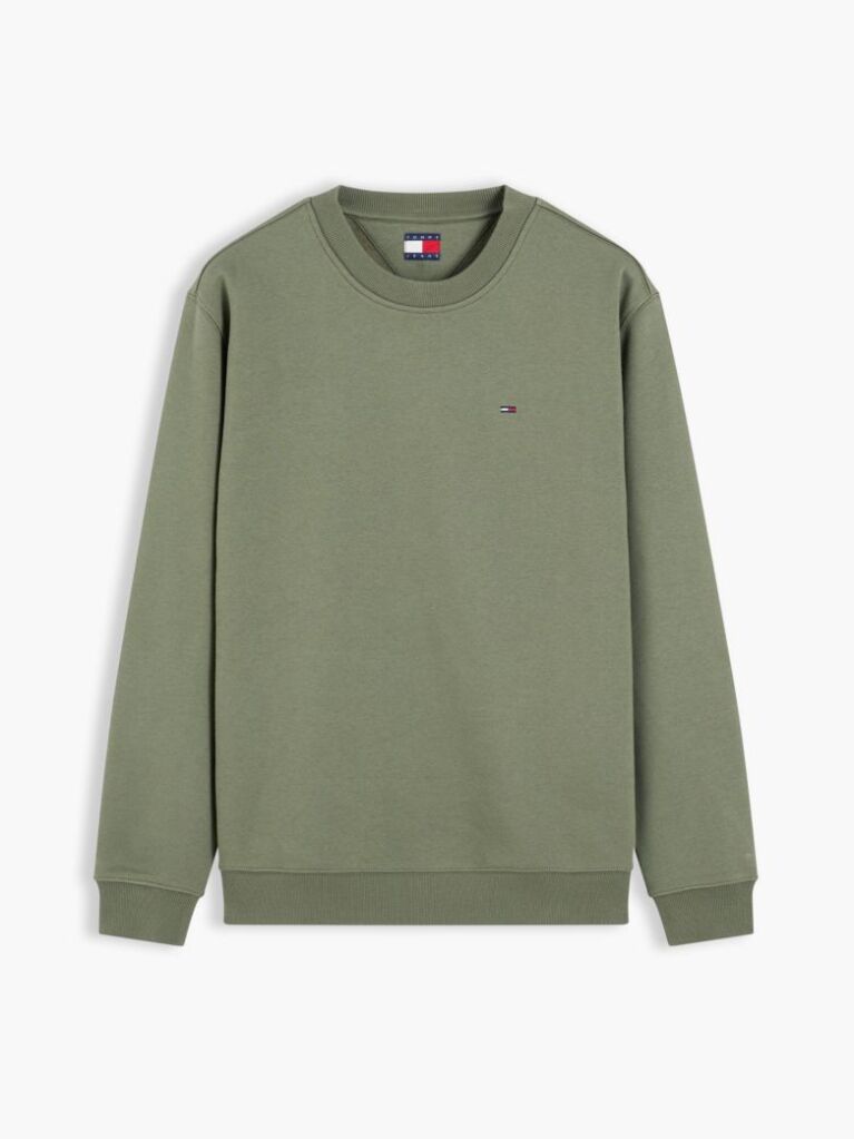 Green Regular Sweatshirt Flag Crew Neck  Men