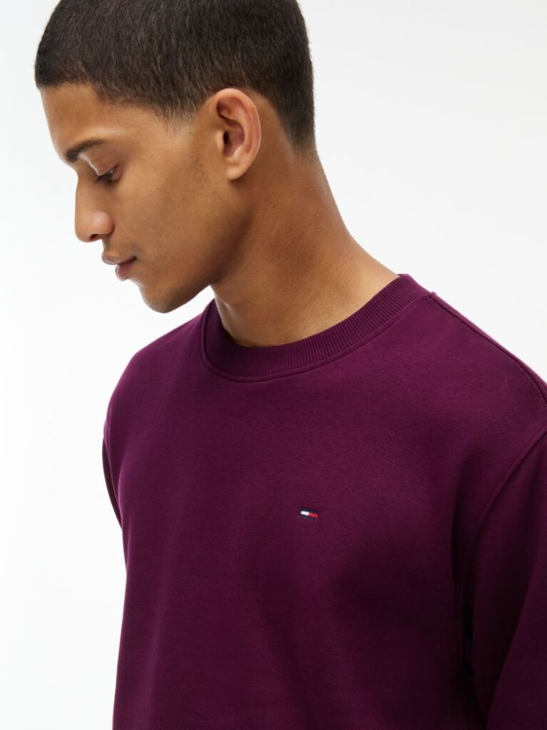 Purple Regular Sweatshirt Flag Crew Neck  Men
