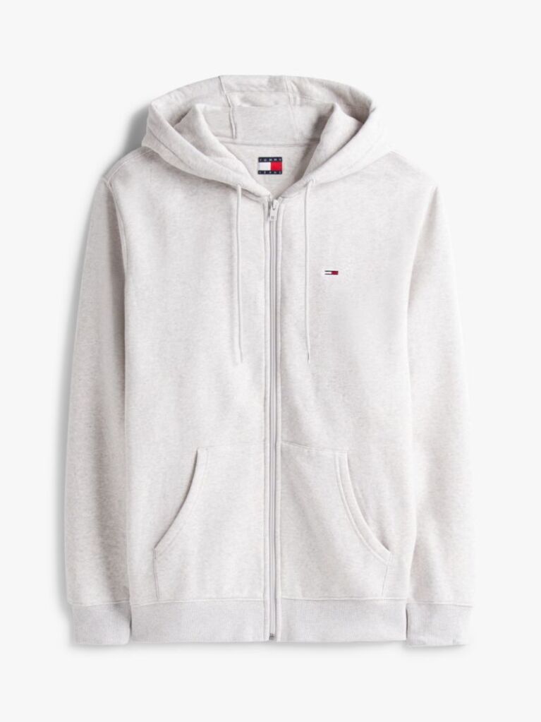 Γκρι Hoody Με Φερμουάρ Και Κανονική Γραμμή  Άνδρες