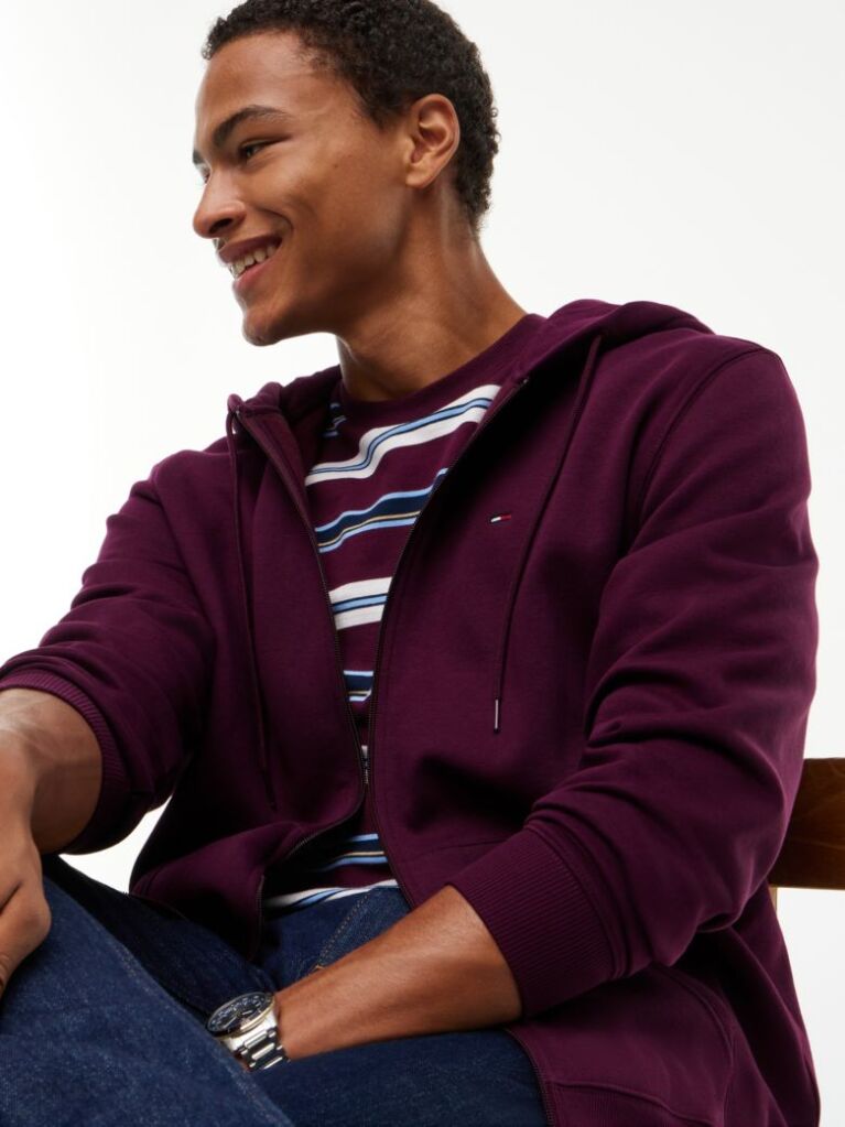 Purple Regular Hoody Zip Thru  Men
