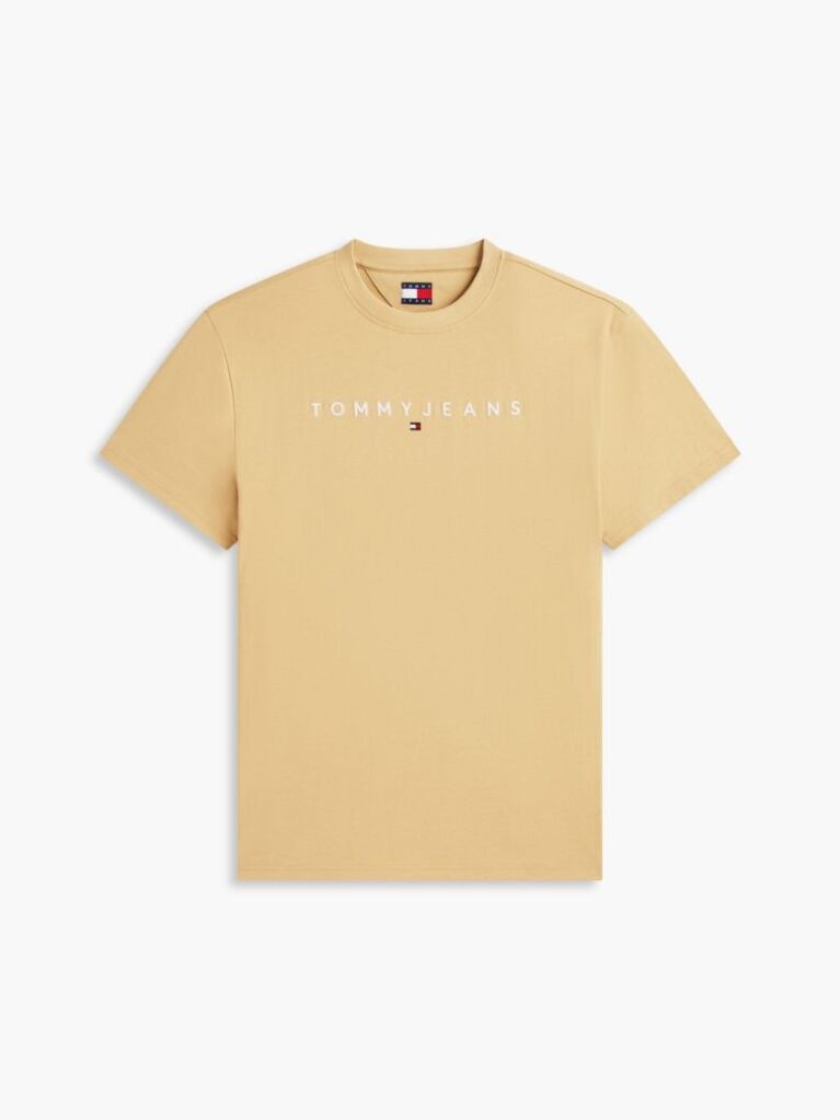 Μπεζ T-Shirt Σε Κανονική Γραμμή Με Κεντητό Λογότυπο  Άνδρες