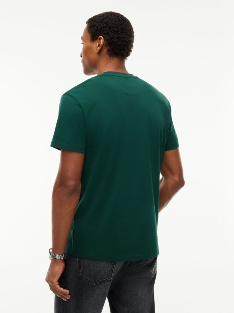 Πράσινο T-Shirt Σε Κανονική Γραμμή Με Κεντητό Λογότυπο  Άνδρες