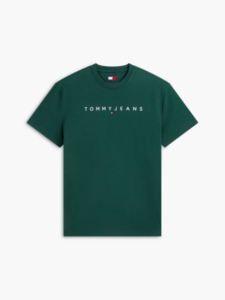 Πράσινο T-Shirt Σε Κανονική Γραμμή Με Κεντητό Λογότυπο  Άνδρες
