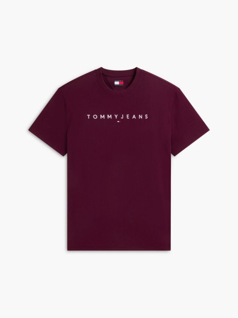 Μωβ T-Shirt Σε Κανονική Γραμμή Με Κεντητό Λογότυπο  Άνδρες