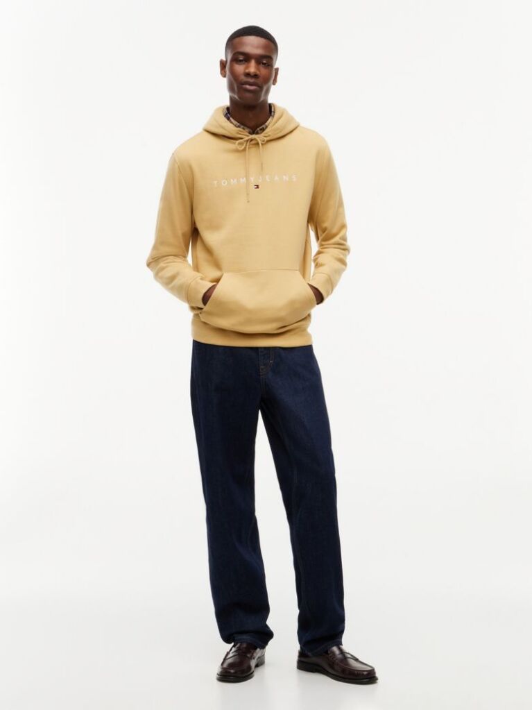 Beige Regular Logo Hoody  Men