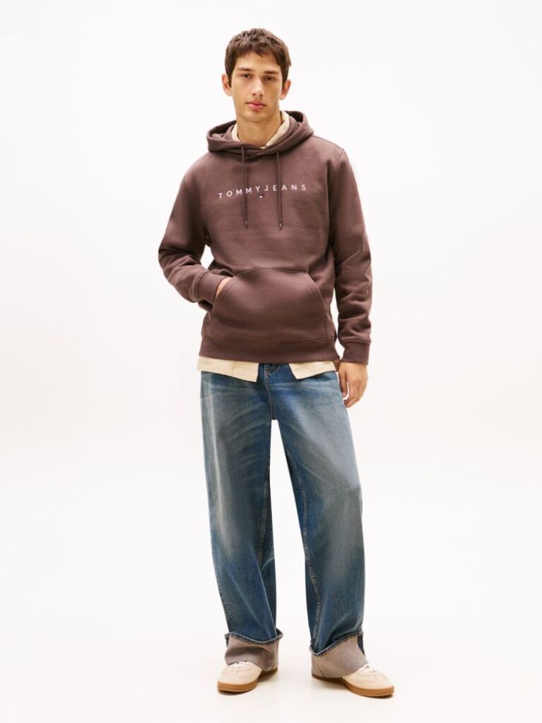 Brown Regular Logo Hoody  Men