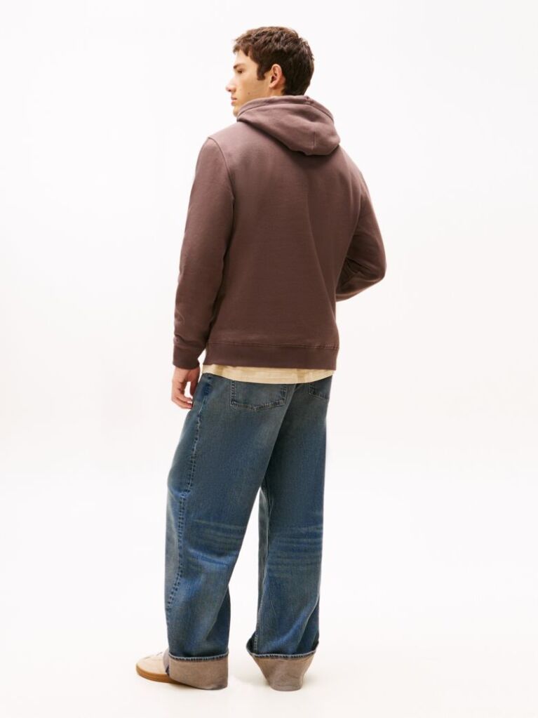 Brown Regular Logo Hoody  Men