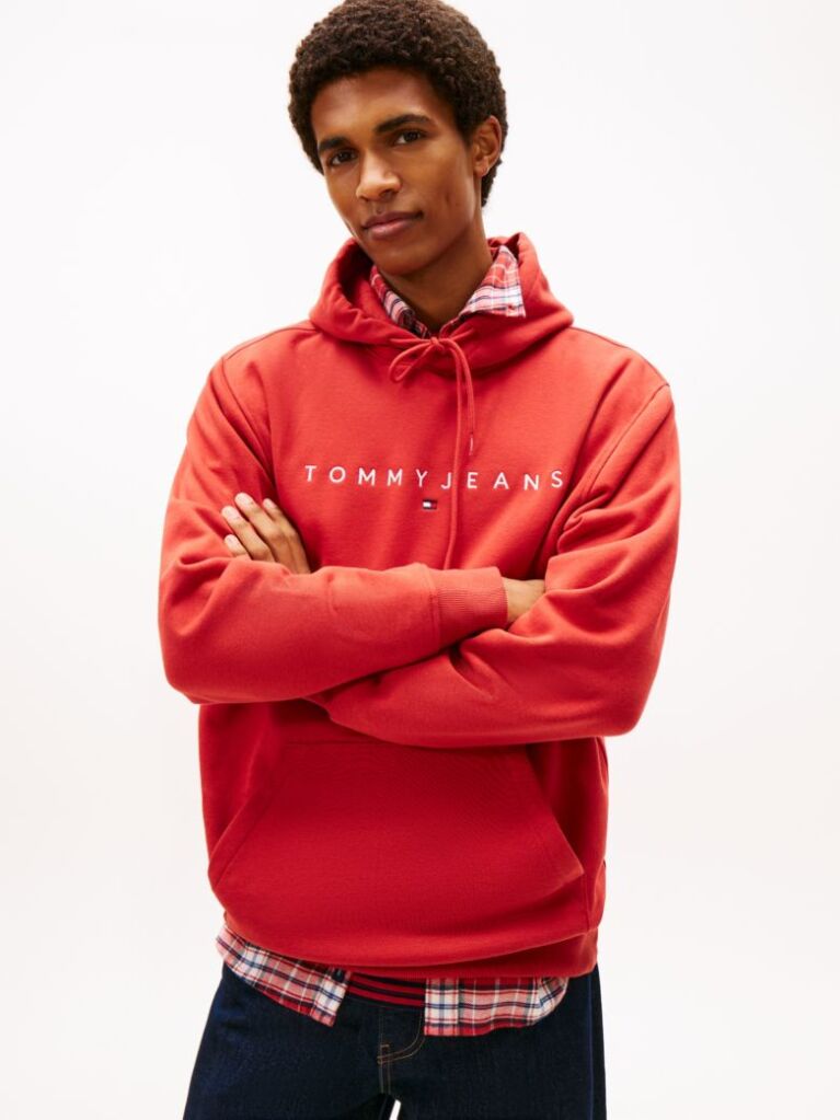 Red Regular Logo Hoody  Men