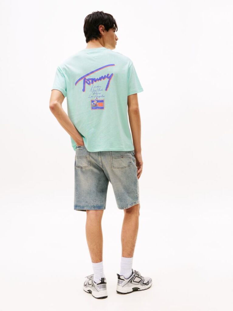 Green Back Logo Graphic Relaxed T-Shirt  Men