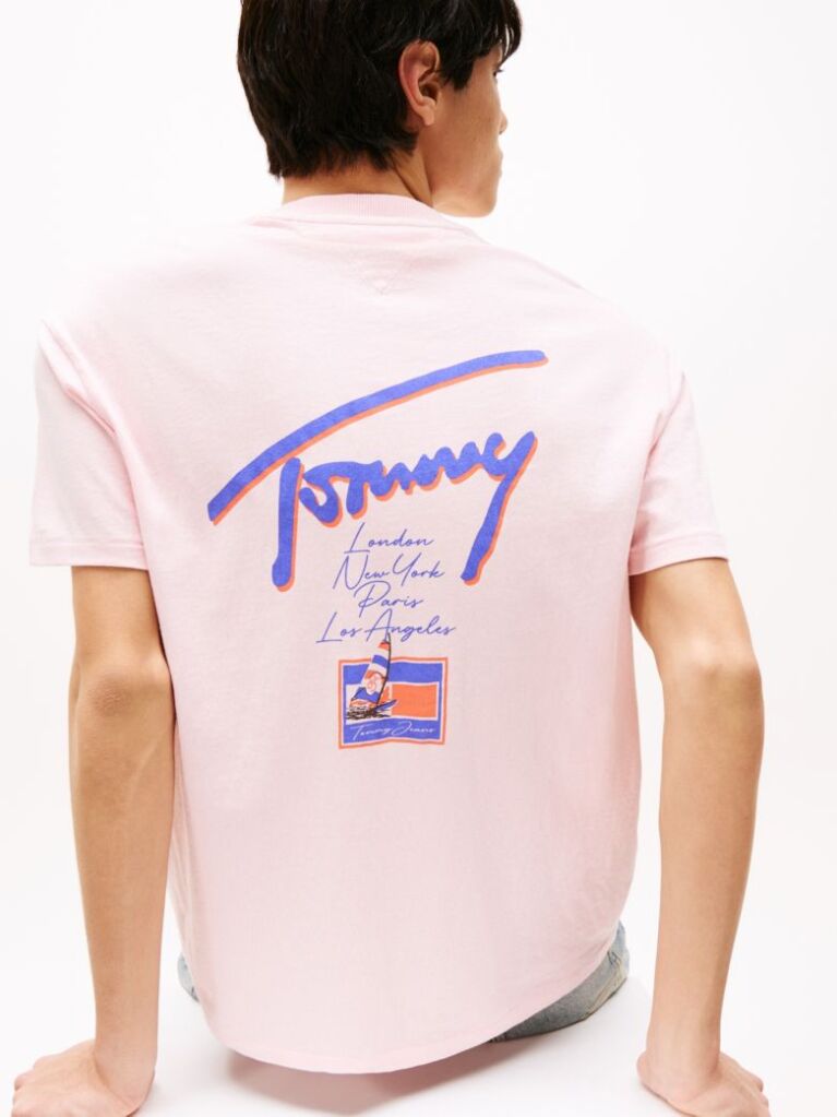 Ροζ Άνετο T-Shirt Με Λογότυπο  Άνδρες