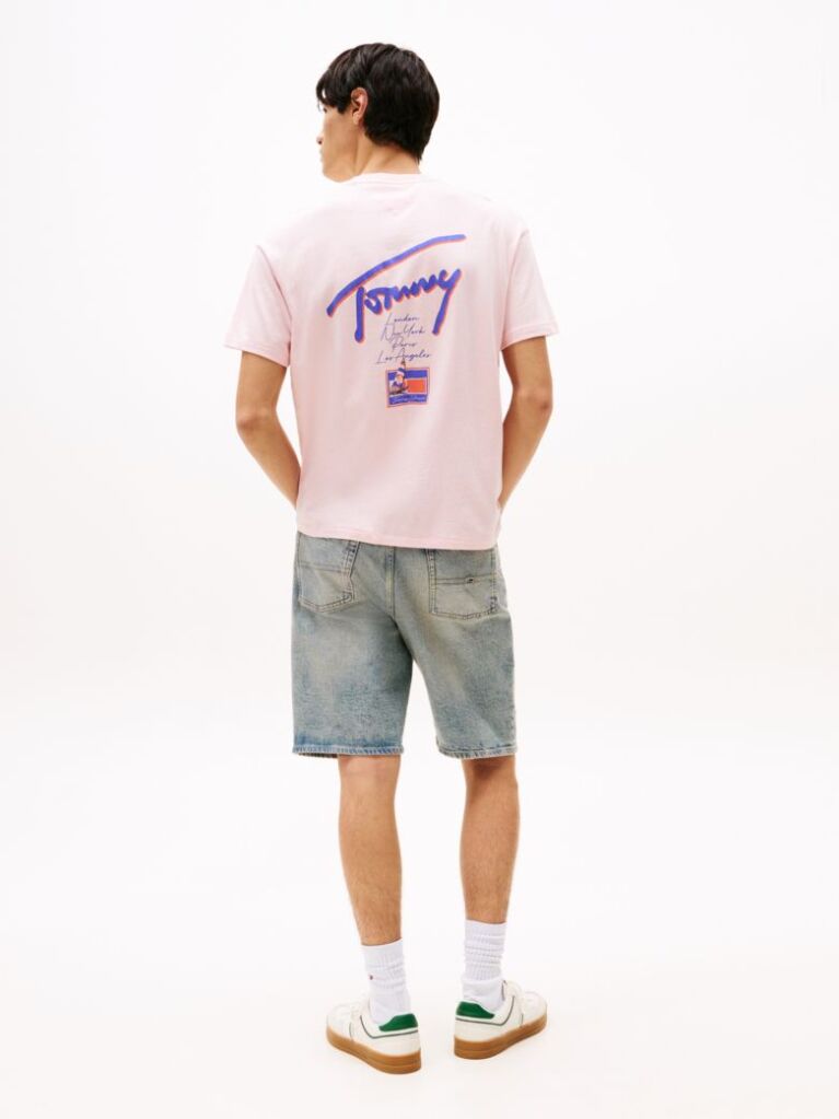 Ροζ Άνετο T-Shirt Με Λογότυπο  Άνδρες