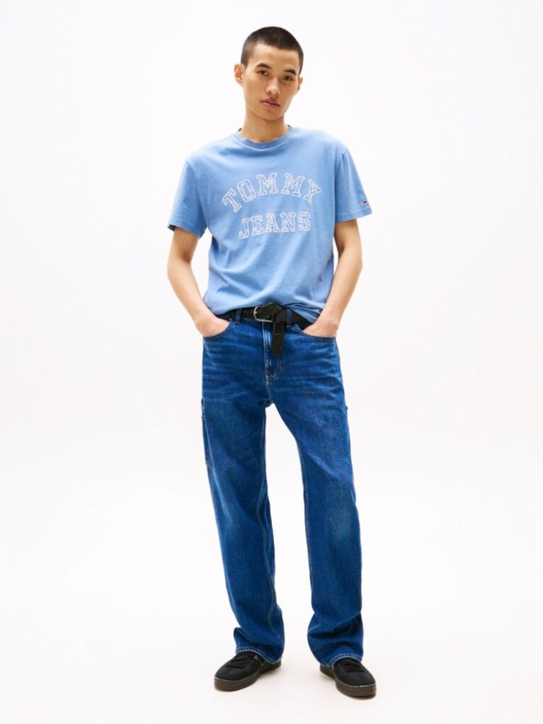 Blue Regular Fit Paisley College T-Shirt  Men