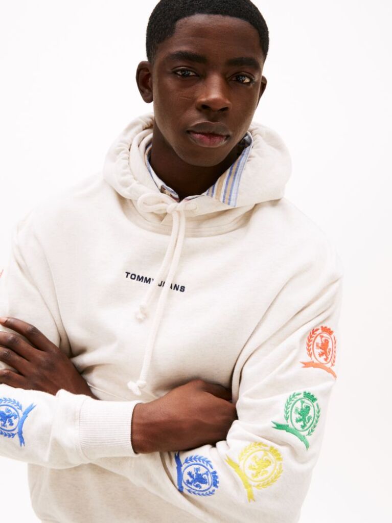 Άσπρο Άνετο Hoody Με Γραφικό Σχέδιο  Άνδρες