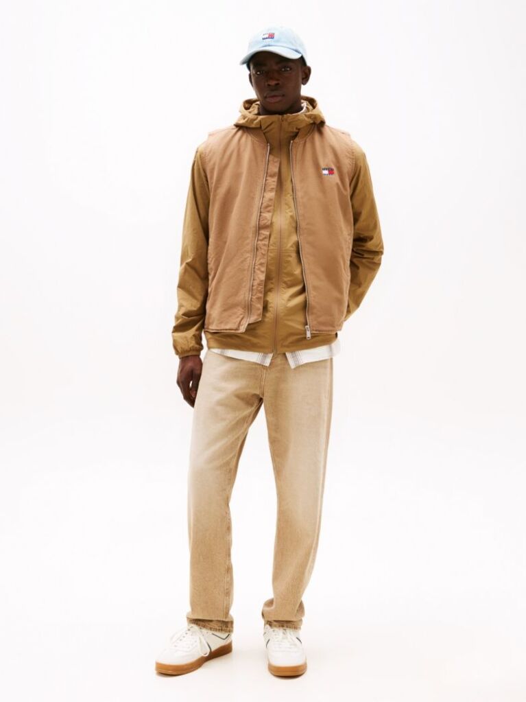 Brown Canvas Zip-Thru Gilet  Men