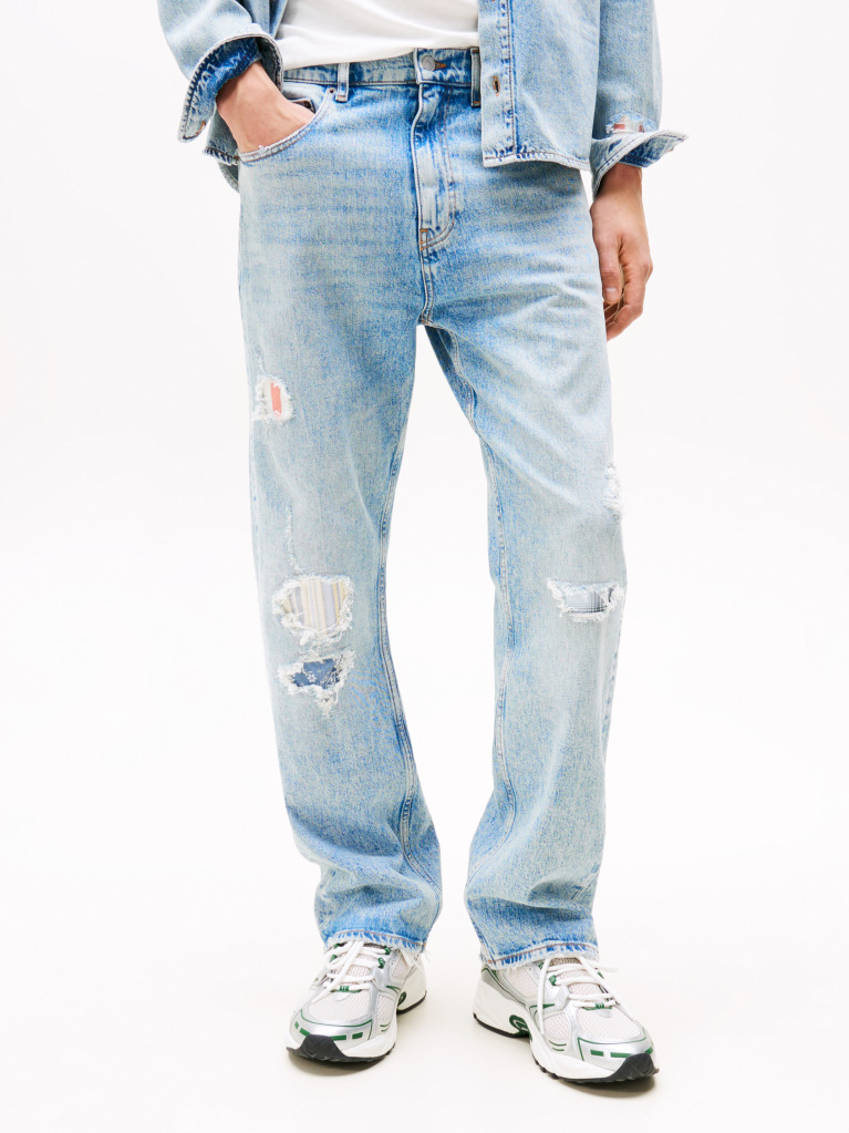 Denim Otis Distressed Straight Leg Jeans  Men