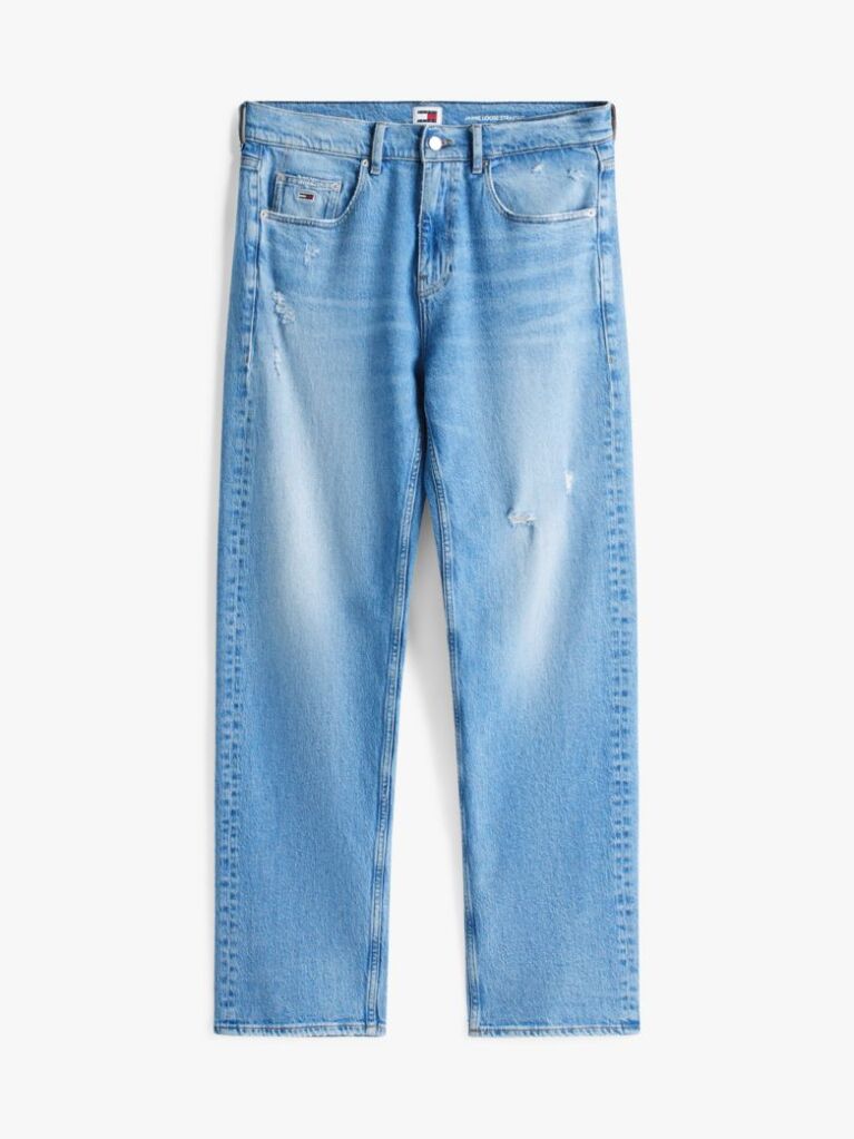 Denim Crest Embroidery Loose Jeans  Men