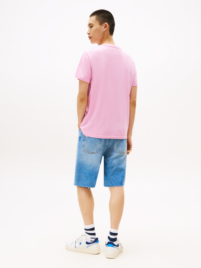 Pink Stack Logo Slim T-Shirt  Men