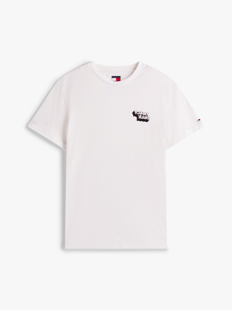 White Stack Logo Slim T-Shirt  Men