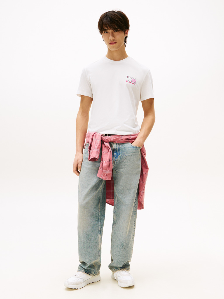 White Tonal Logo Slim T-Shirt  Men