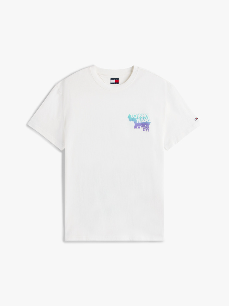 White Stack Logo Back Graphic T-Shirt  Men