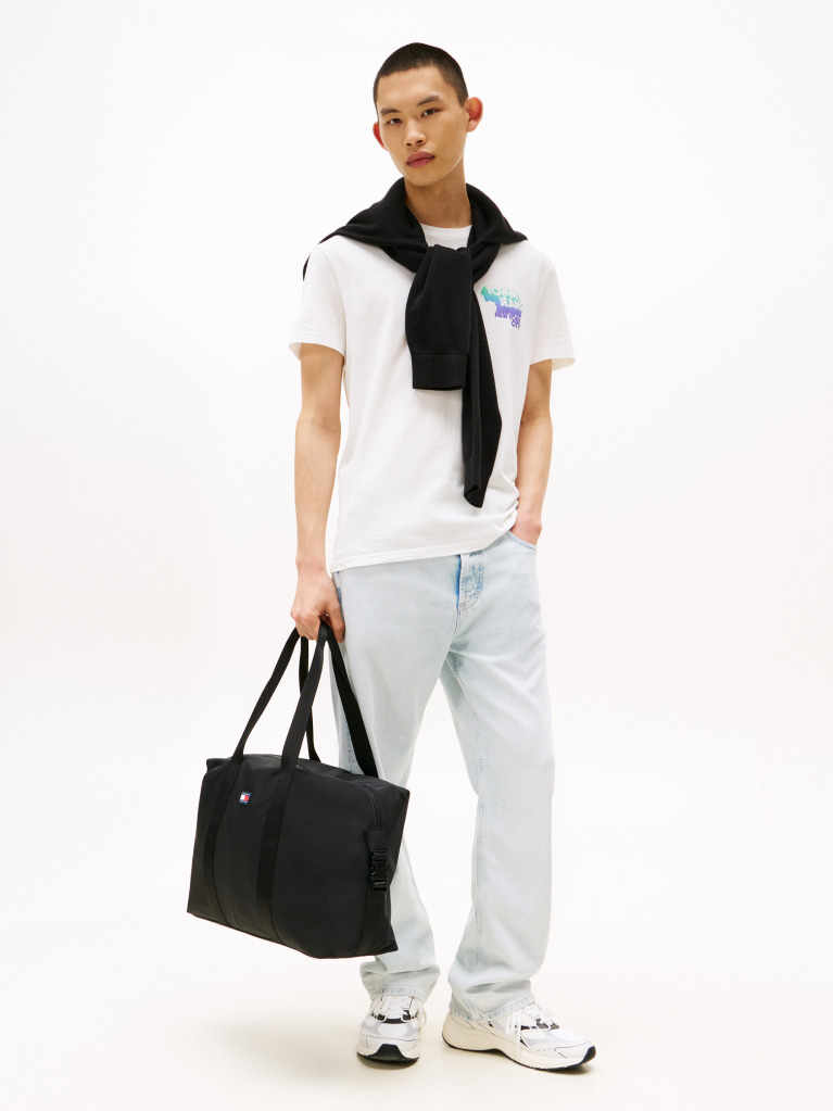 White Stack Logo Back Graphic T-Shirt  Men