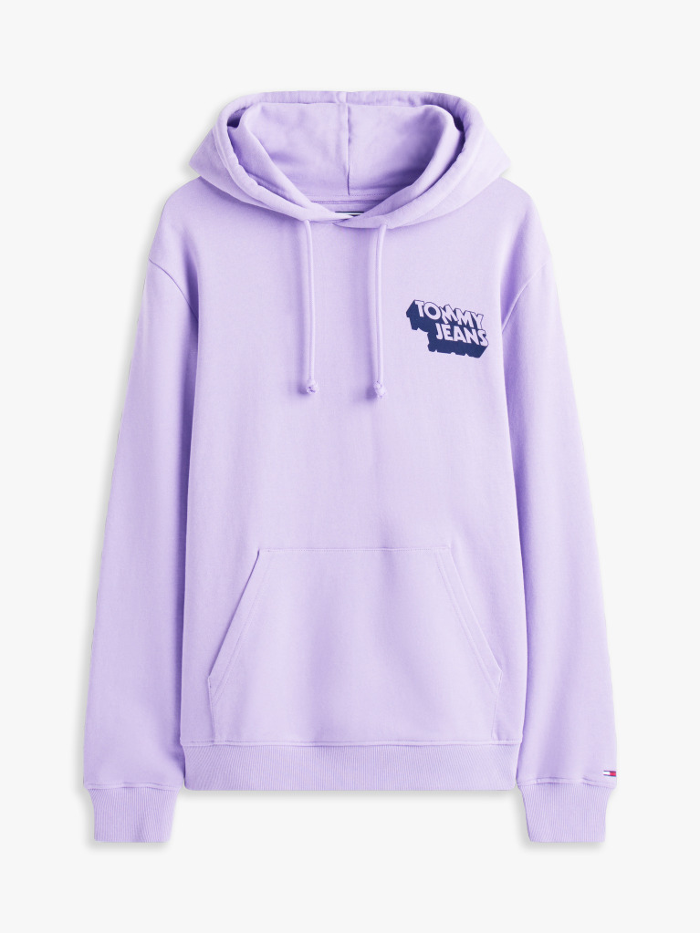 Purple Stack Logo Back Graphic Hoody  Men