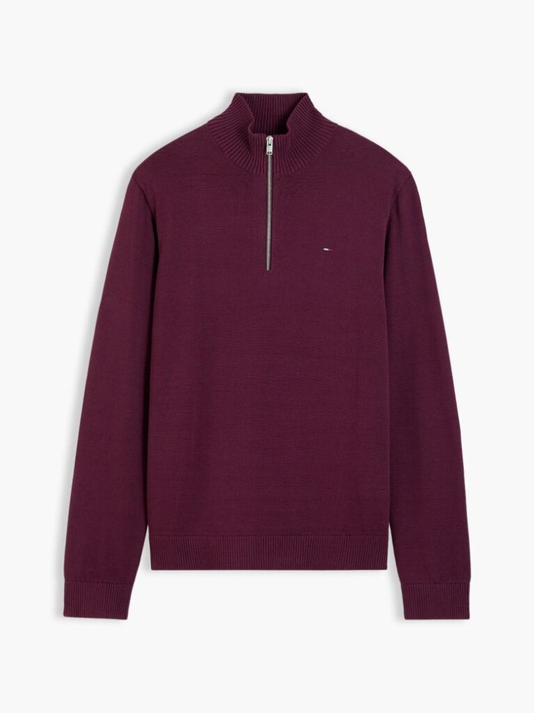 Purple Tommy Flag Lightweight Slim Quarter-Zip Jumper  Men