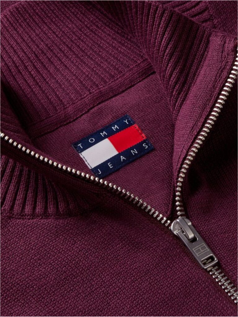 Purple Tommy Flag Lightweight Slim Quarter-Zip Jumper  Men