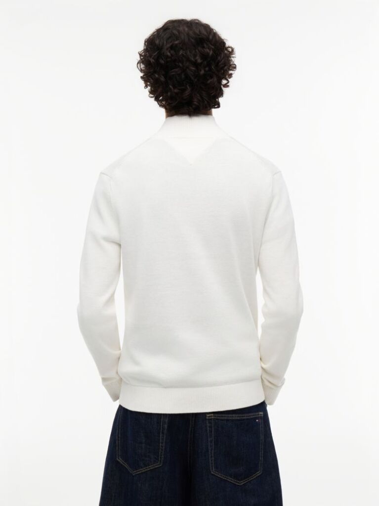White Tommy Flag Lightweight Slim Quarter-Zip Jumper  Men