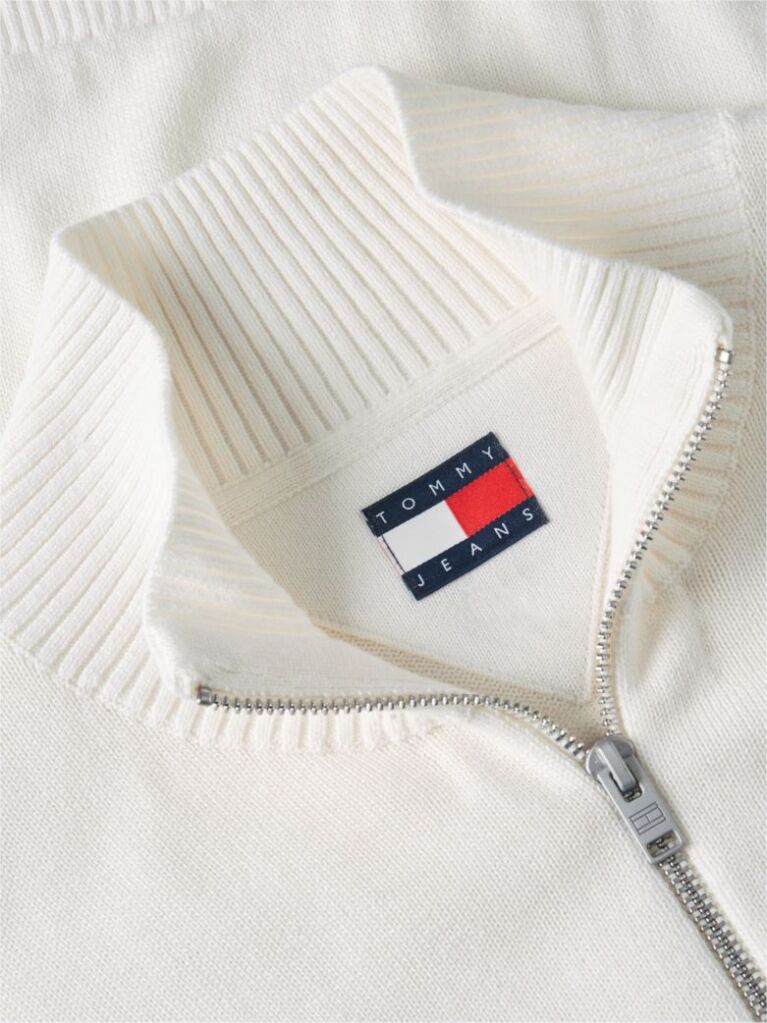White Tommy Flag Lightweight Slim Quarter-Zip Jumper  Men