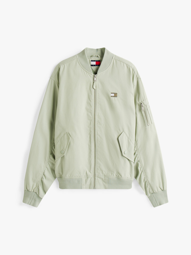 Green Cotton Bomber Jacket  Men