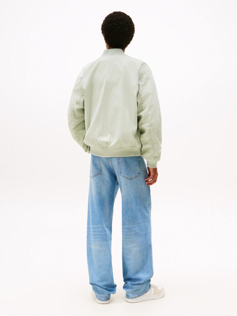 Green Cotton Bomber Jacket  Men