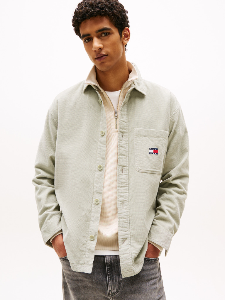 Green Brick Cord Overshirt  Men