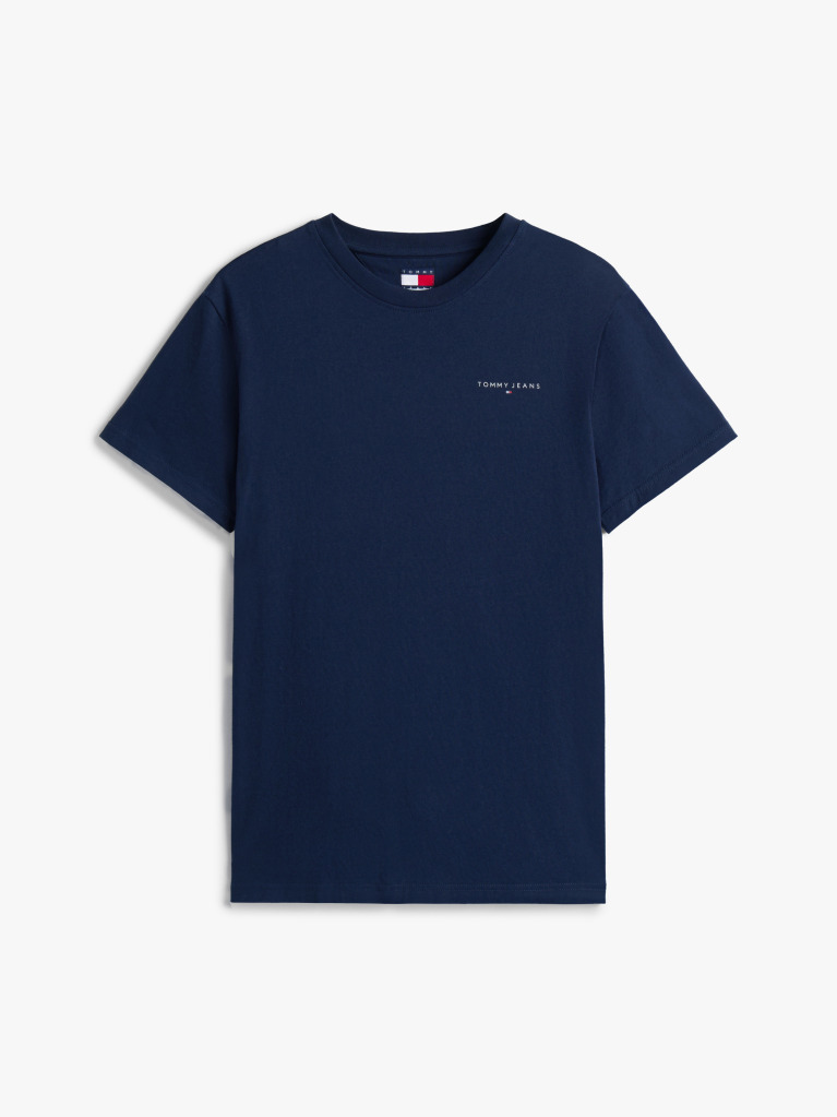 Μπλε Slim T-shirt Με Λογότυπο Και Στρογγυλή Λαιμόκοψη  Άνδρες
