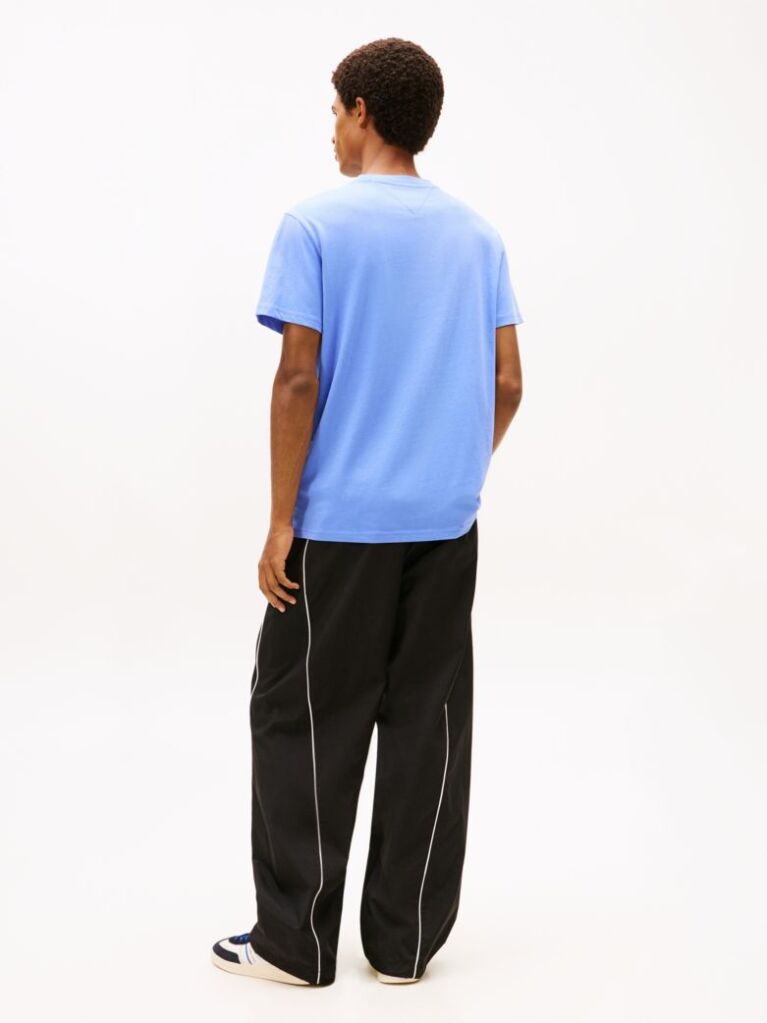 Blue Linear Logo Slim Crew Neck T-Shirt  Men