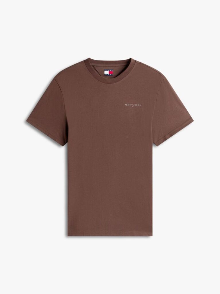 Brown Linear Logo Slim Crew Neck T-Shirt  Men
