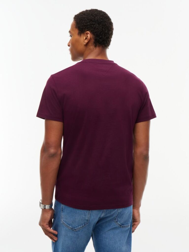 Purple Linear Logo Slim Crew Neck T-Shirt  Men