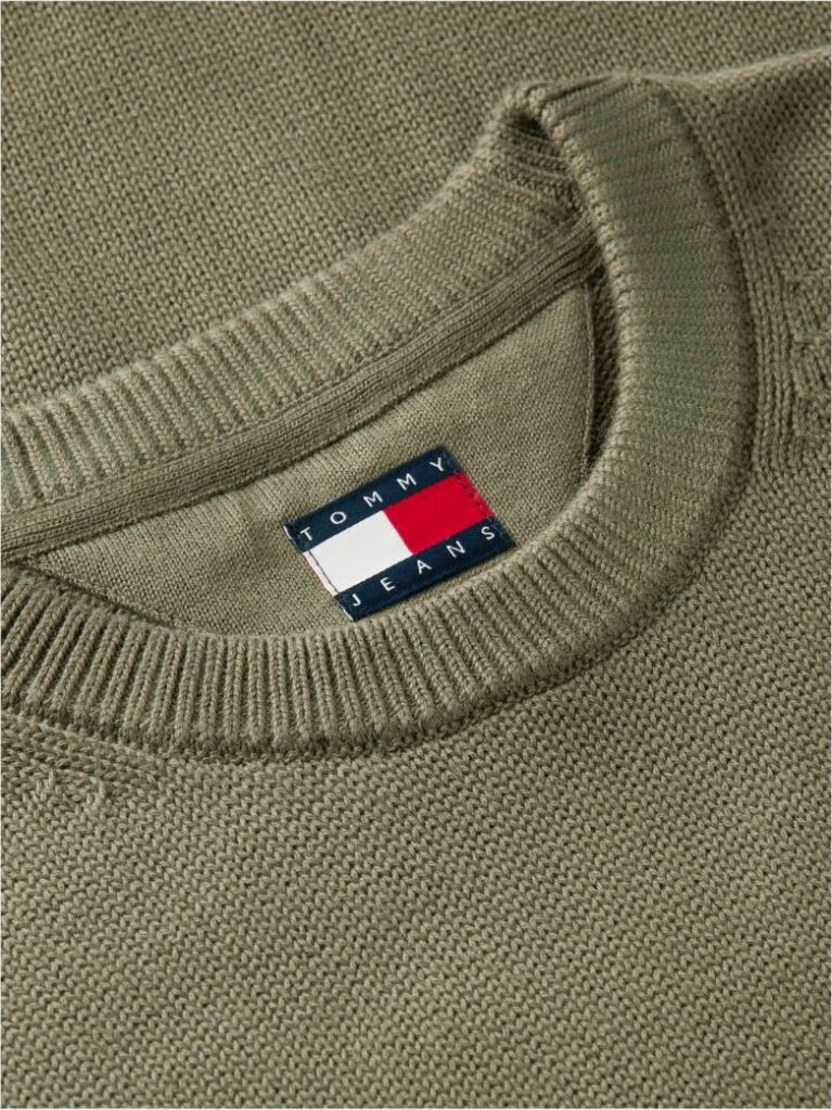 Green Crew Neck Slim Jumper  Men
