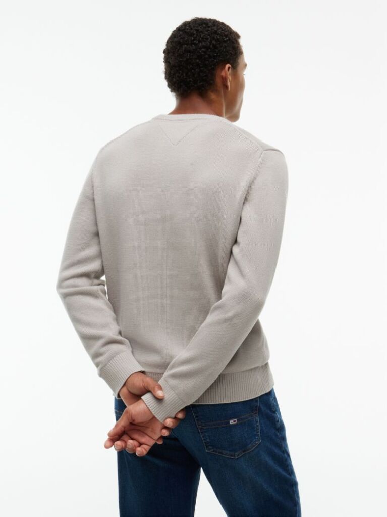 Brown Crew Neck Slim Jumper  Men