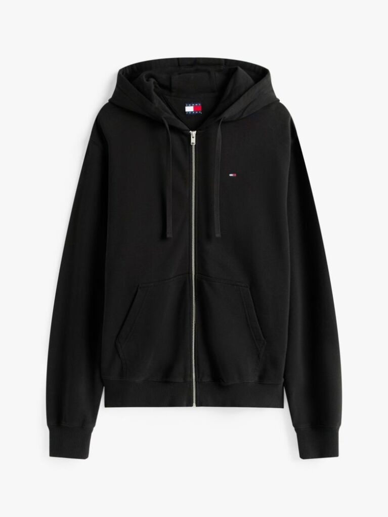Black Relaxed Flag Zip-Thru Hoody  Men