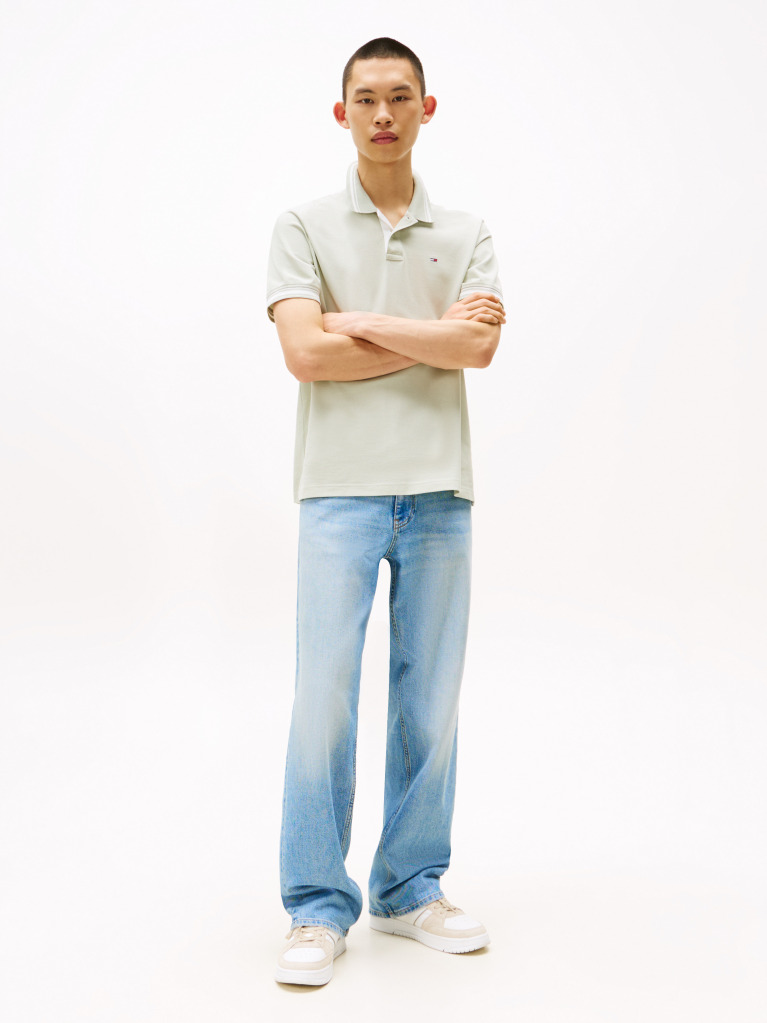 Green Tipped Regular Fit Polo Shirt  Men