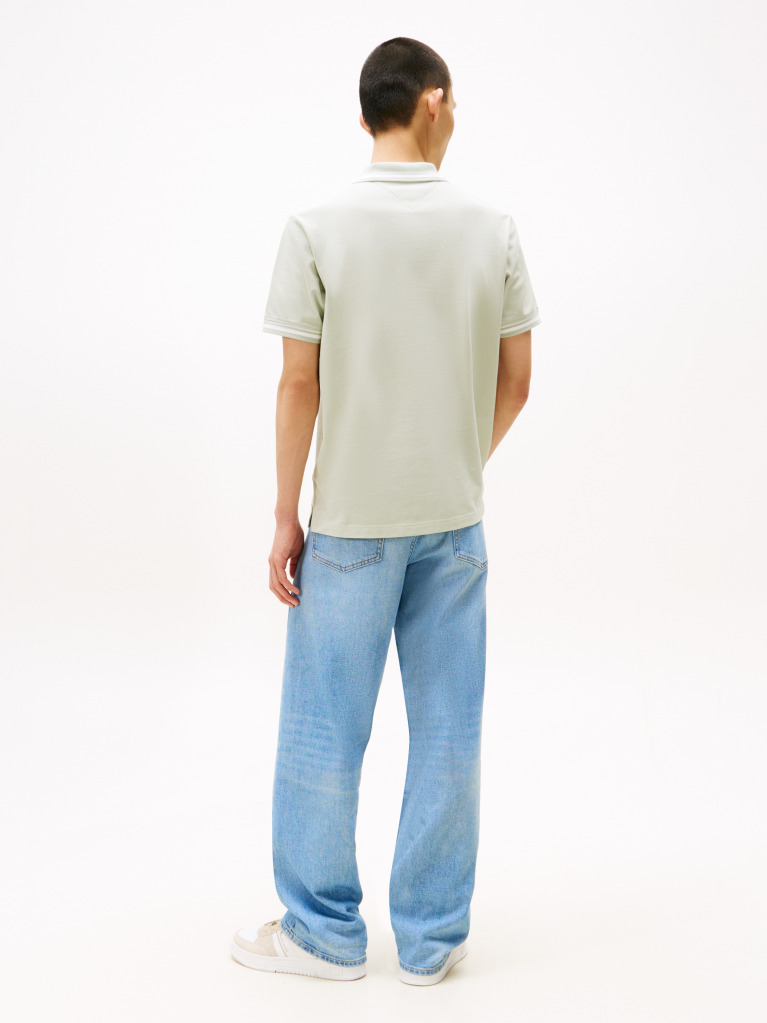 Green Tipped Regular Fit Polo Shirt  Men