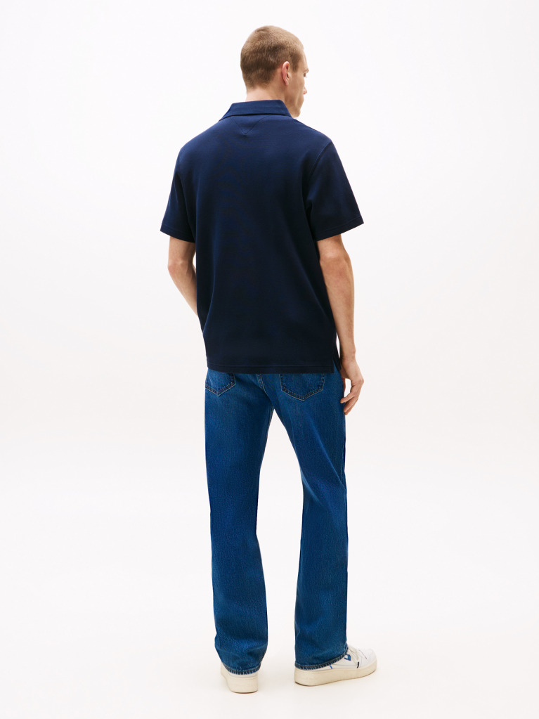 Blue Contrast Chest Monogram Polo  Men
