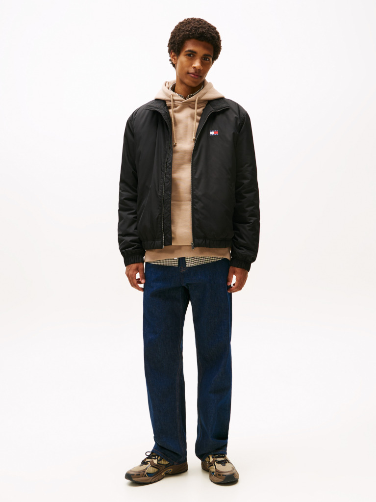 Black Water Repellent Relaxed Padded Jacket  Men