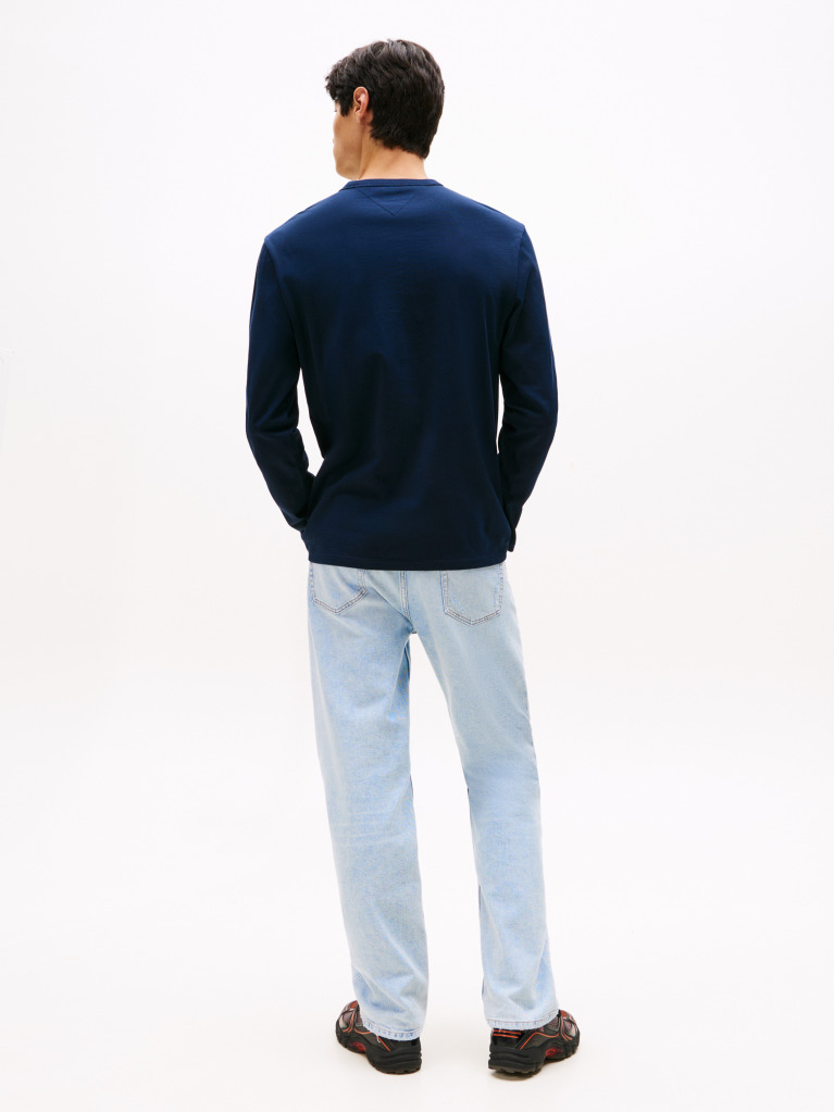 Μπλε Μακρυμάνικο T-Shirt Με Tonal Λογότυπο Tommy  Άνδρες