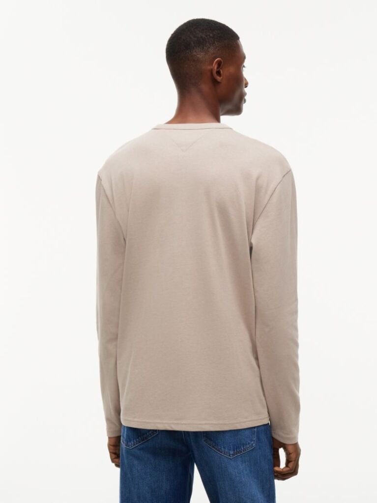 Καφέ Μακρυμάνικο T-Shirt Με Tonal Λογότυπο Tommy  Άνδρες
