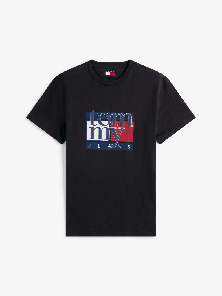 Μαύρο T-Shirt Σε Slim Γραμμή Με Σημαία  Άνδρες