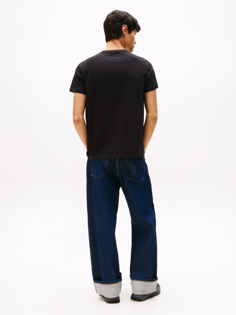 Μαύρο T-Shirt Σε Slim Γραμμή Με Σημαία  Άνδρες