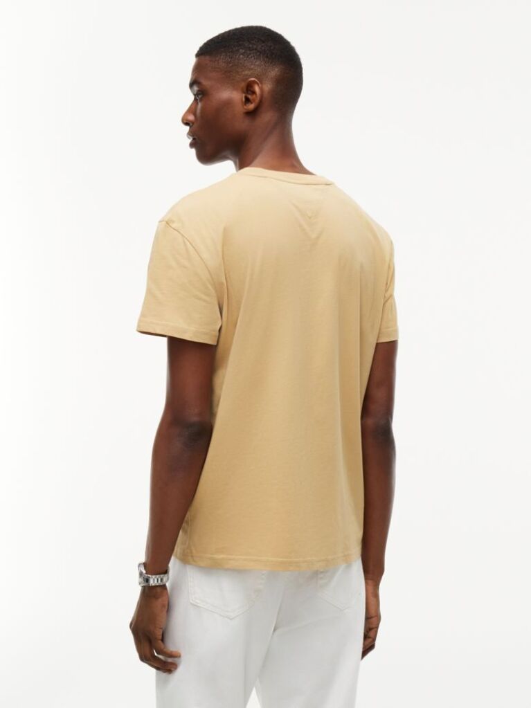 Μπεζ Jersey T-Shirt Με Κλασική Λαιμόκοψη Και Λογότυπο  Άνδρες
