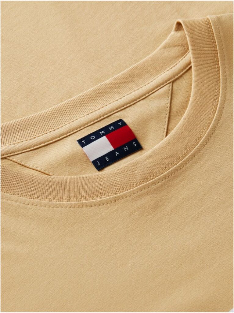Μπεζ Jersey T-Shirt Με Κλασική Λαιμόκοψη Και Λογότυπο  Άνδρες